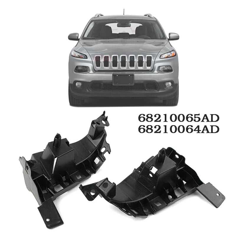 2PCS Bumper Support Brace Mount Brackets 68210065AD 68210064AD Front For 2014-2018 Jeep Cherokee