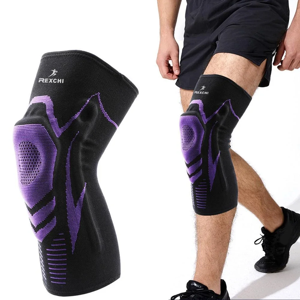 1Pcs Basketball Knee Pads with Support Silicon Padded Elastic Non-slip Patella Brace Kneepad for Fitness Gear Protector Tennis