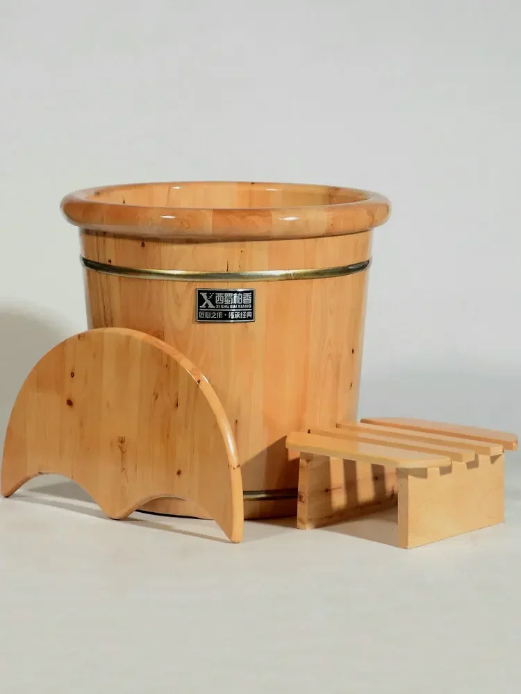 Tibetan Imperial Hall Cedar wood foot bath Foot soaking wooden bucket Household wooden high-depth bucket f