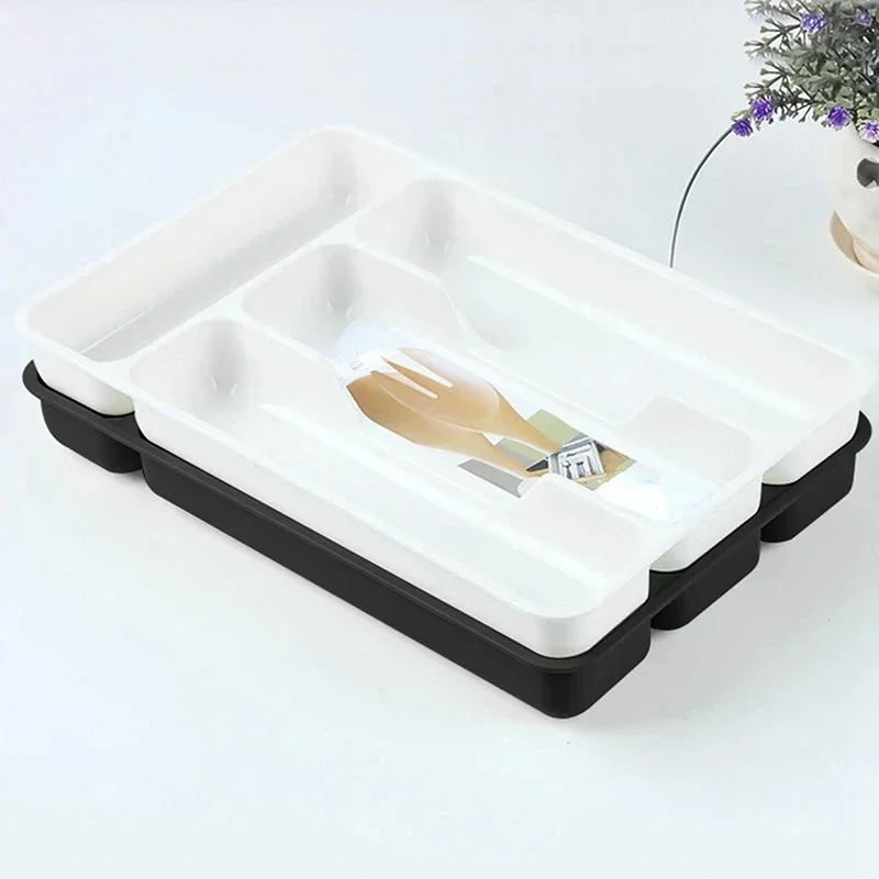 Tableware Organizer Expandable Cutlery Storage Tray Knife Block Holder Spoon Fork Separation Box Kitchen Drawer Container