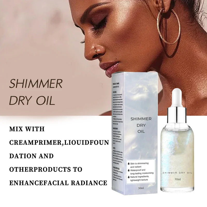 

Shimmer Highlighter Oil 30ml Face Body Glow Essence Fine Sparkle Fashion Radiant Beauty Oil