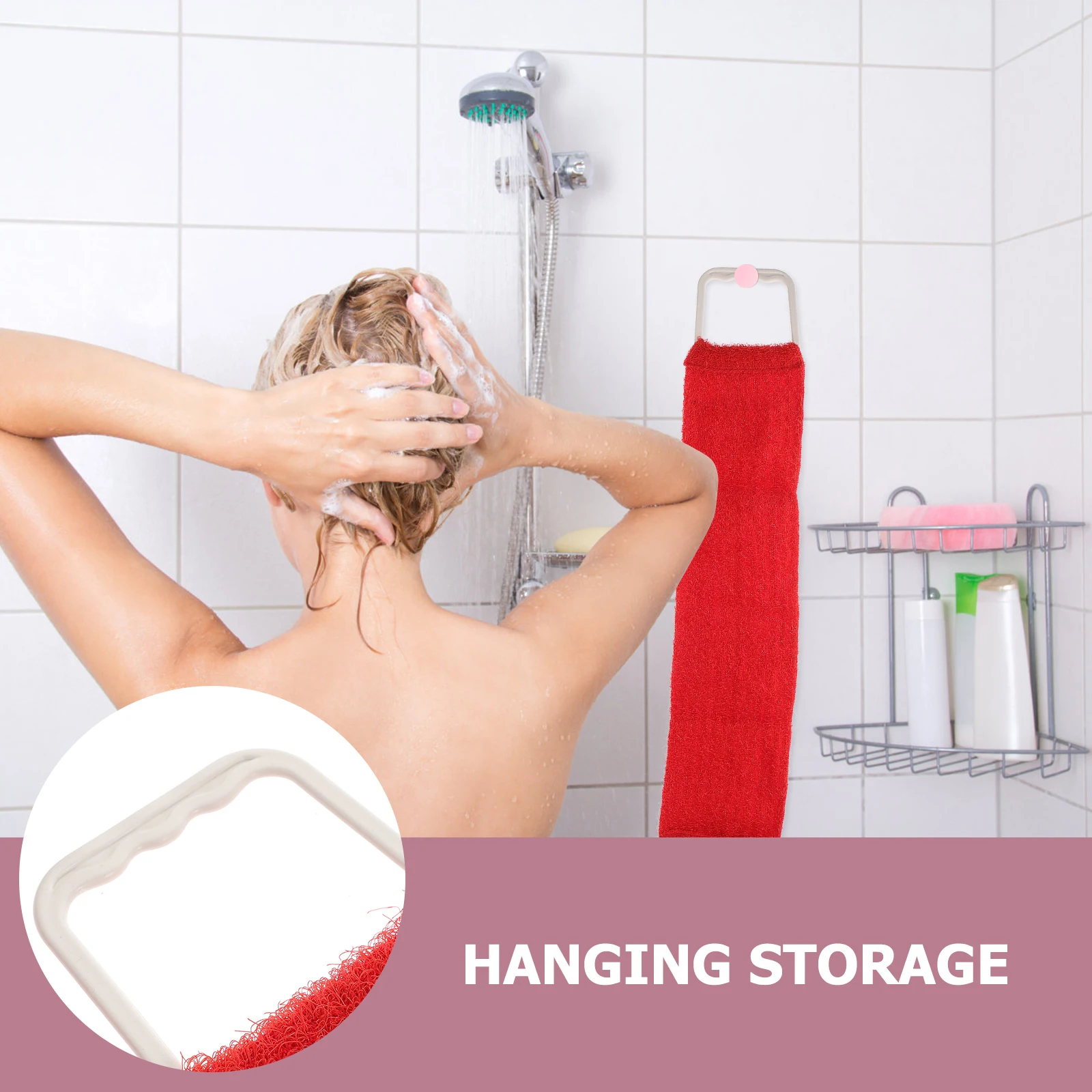 Bath Scrubber Rub Towel Shower Body Massage Strap Back Body Strength Exfoliate Back Strip Shower Rub Back Belt Bathroom supplies