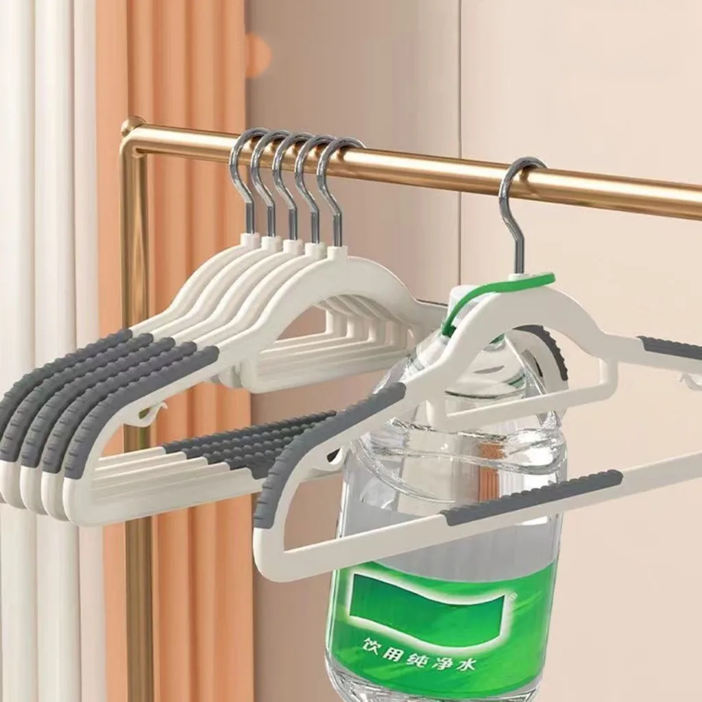 Afbeelding 6: 1 st antislip plastic hangers multifunctionele huishoudelijke hanger geschikt voor het ophangen van kleding slaapkamer kledingkast antislip