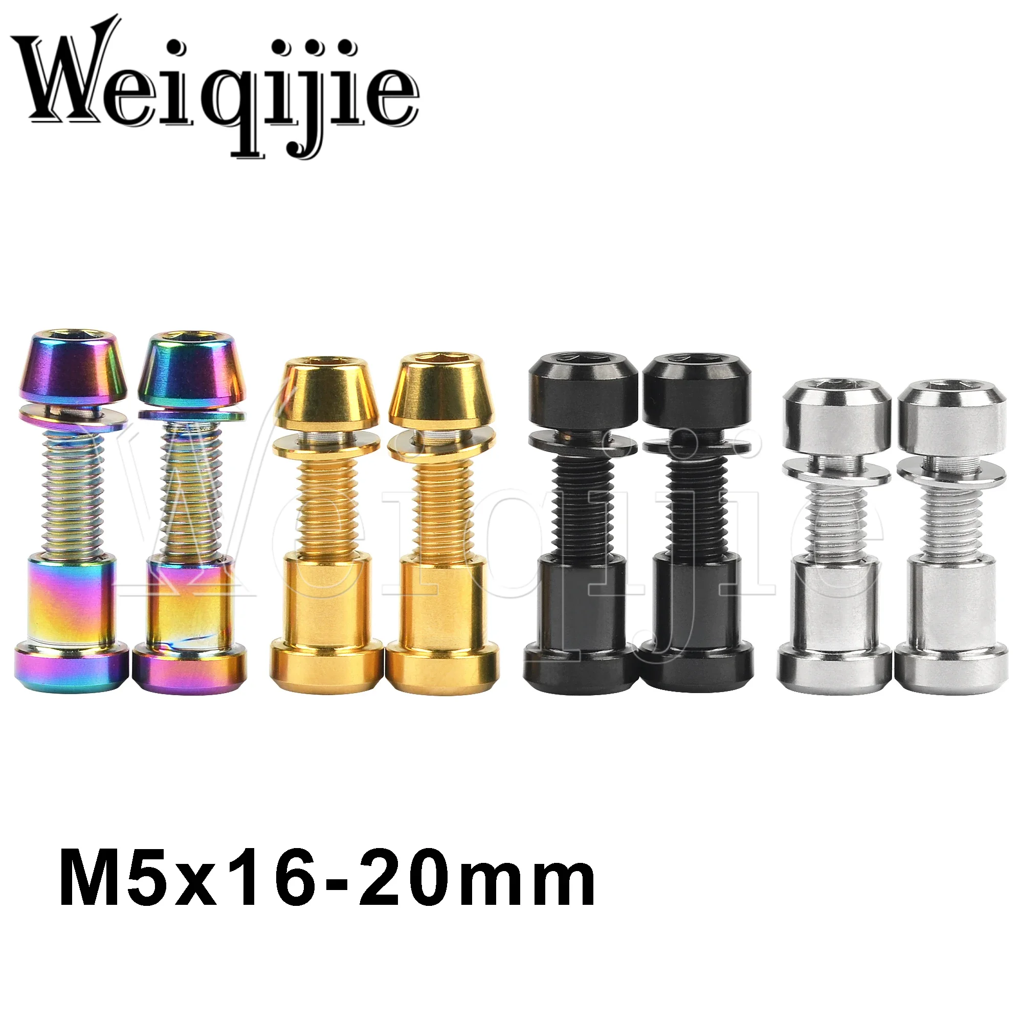 

Weiqijie Titanium Bolt M5x16/18/20mm for 3t Rod Carbon Fiber Front Fork Lock Allen Key Head with Washer Screw + M5 Titanium Nut