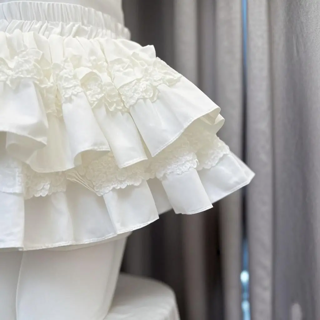 الصيف الحلو Y2K الدانتيل تنورة صغيرة المرأة Kawaii تكدرت عالية الخصر كعكة تنورة الإناث أنيقة لطيف اليابان موضة ضئيلة ألف خط تنورة