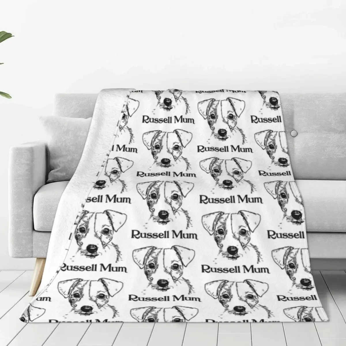 Jack Russell Dog Warm Soft Blanket Kawaii Animal Travel Office Throw Blanket Autumn Design Flannel Bedspread Sofa Bed Cover