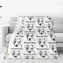 Jack Russell Dog Warm Soft Blanket Kawaii Animal Travel Office Throw Blanket Autumn Design Flannel Bedspread Sofa Bed Cover