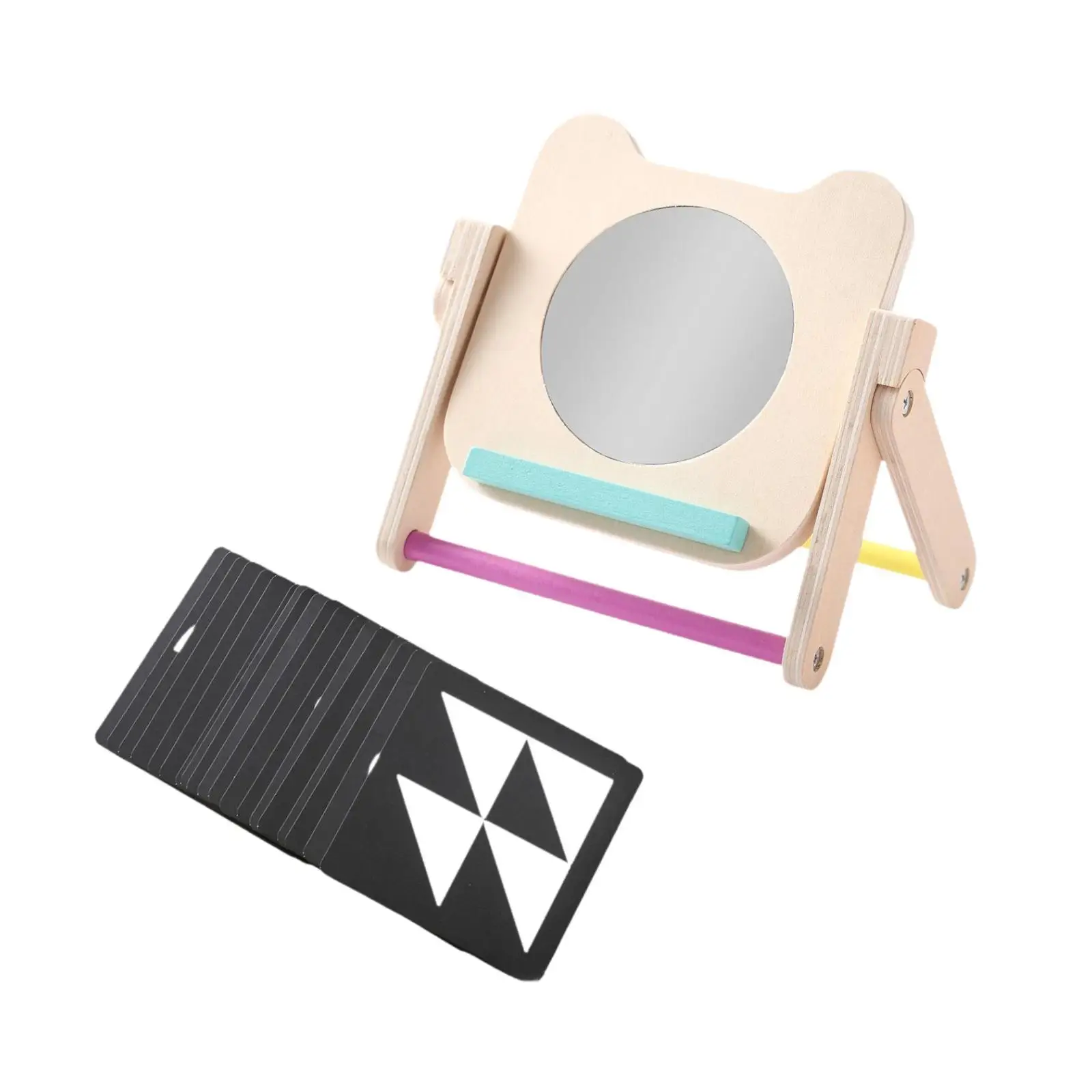 Giocattolo educativo per specchio neonato Montessori in bianco e nero per neonato