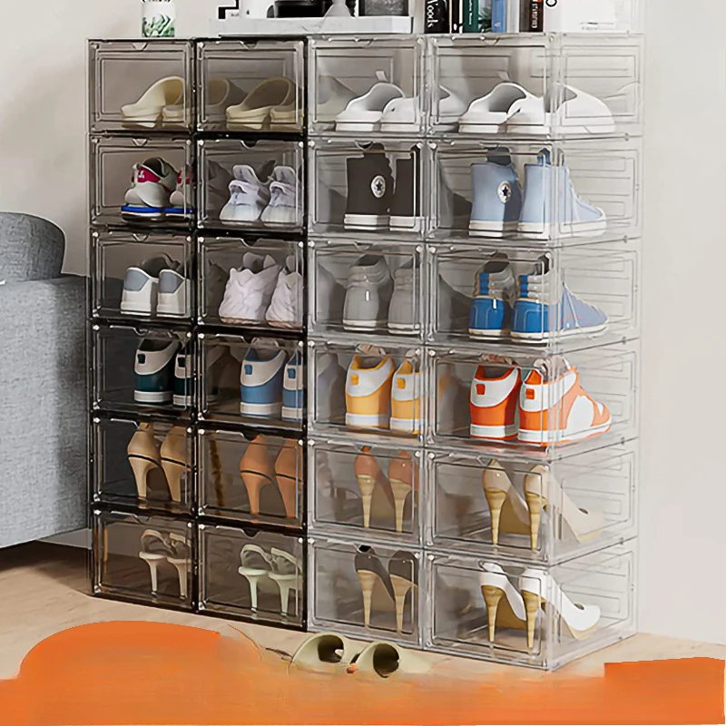 Shoe Box Storage Box Fully Transparent Thick Hard Plastic Men's and Women's Home Shoes Display Box Japanese Living Room Shoe Box