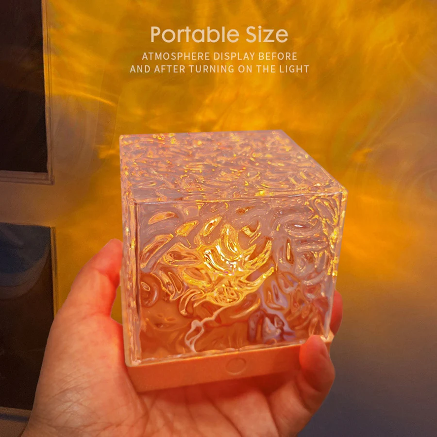 Nieuwe RGB 16-kleuren nachtlampje Afstandsbediening Ocean Wave-projectielamp Aurora-projectorverlichting Home Decor Oplaadbaar tafelnachtlampje