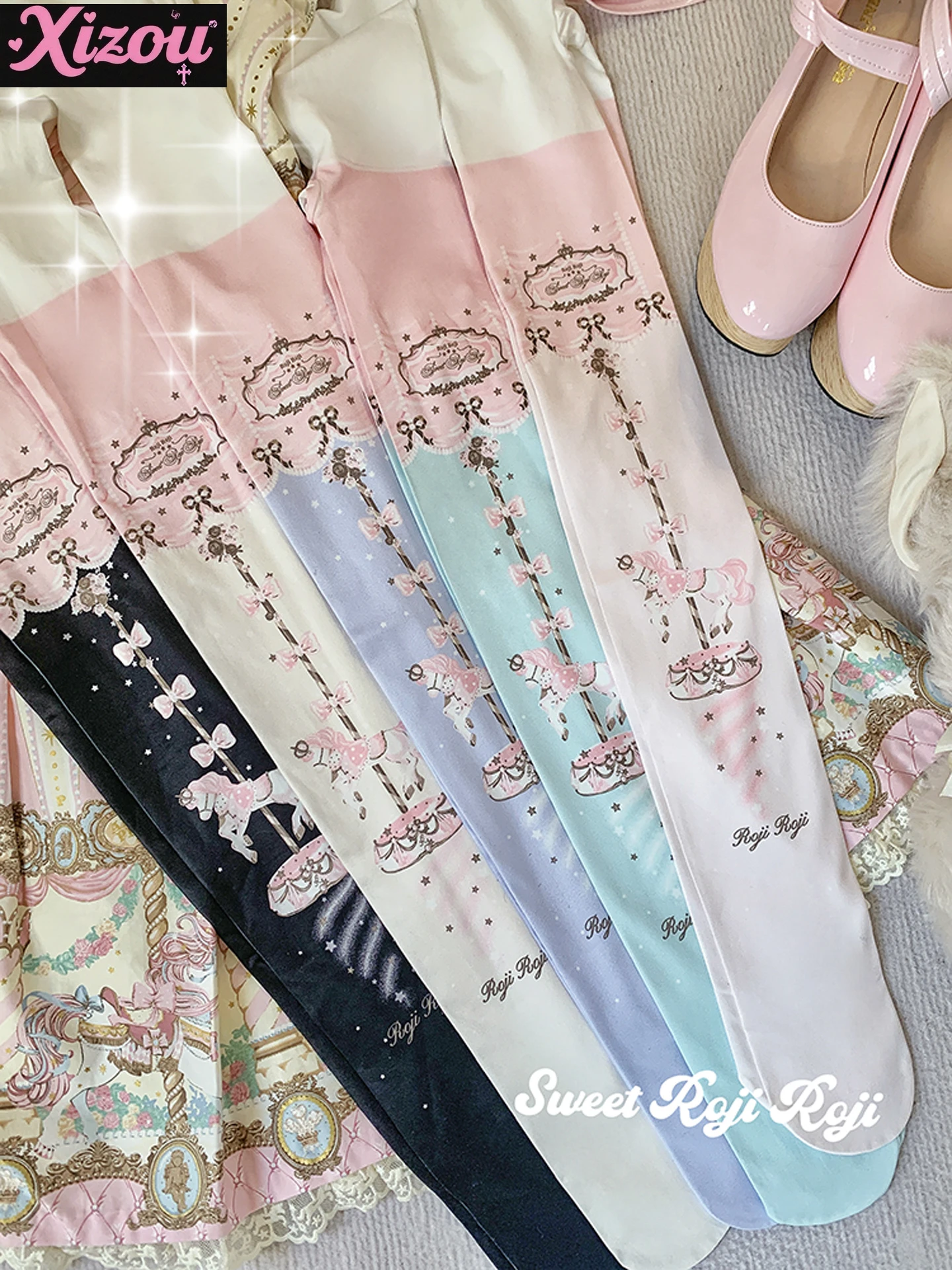 Japanese sweetheart girl Lolita socks women's outfit skin beauty velvet printed pantyhose four seasons wear with skirt women