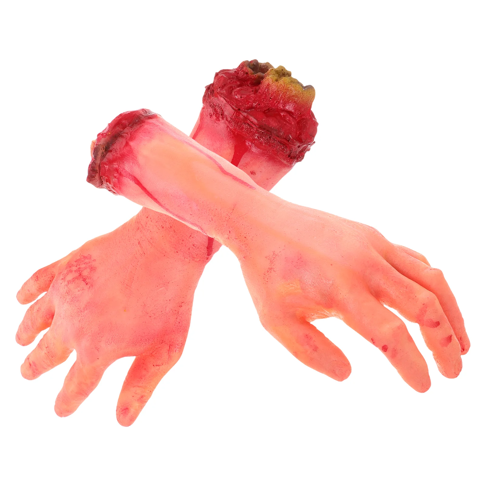 2 Pcs Horror Prosthetic Hand Decoration Halloween Fake Hands Supplies Haunted House Props Broken Cosplay