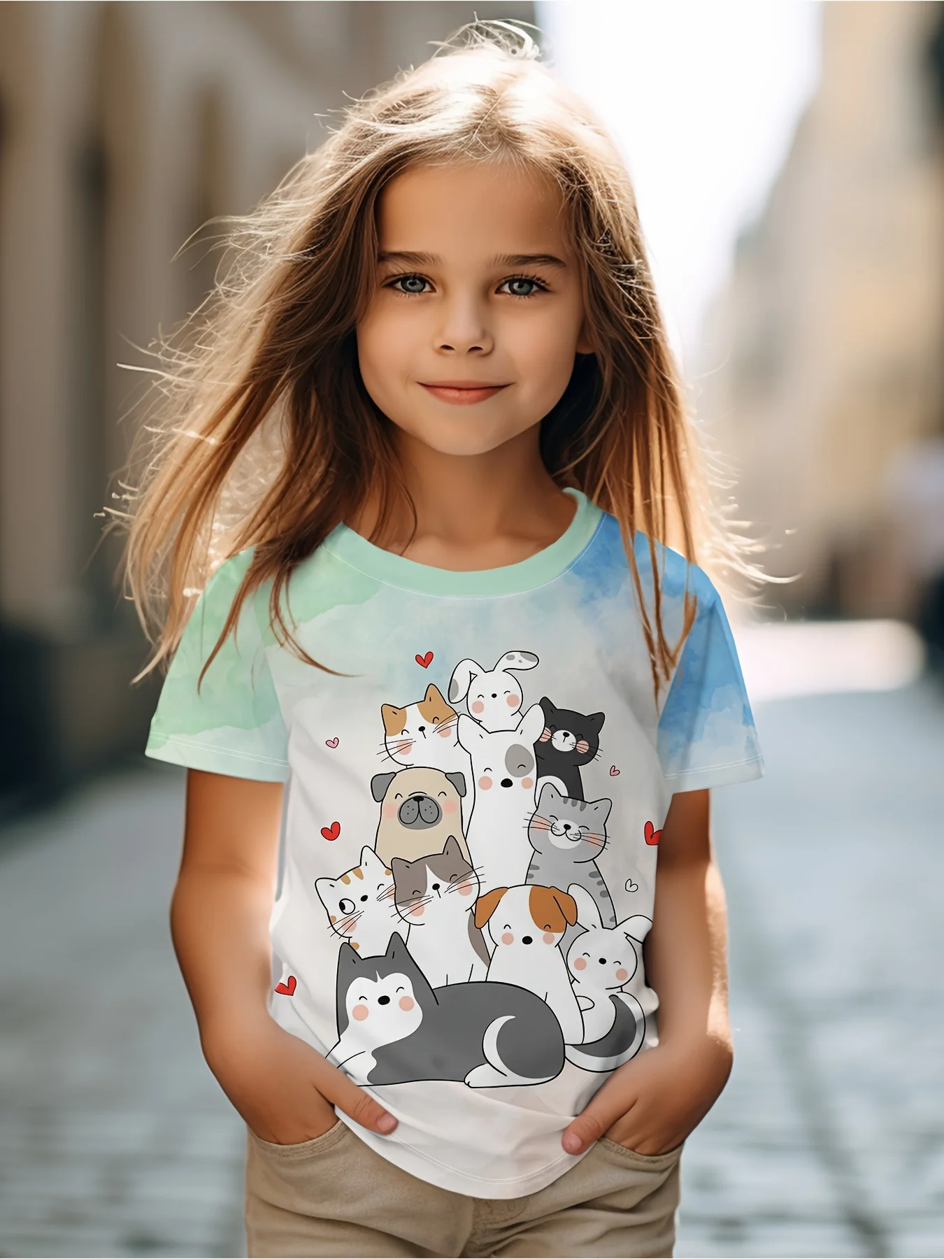 Так милый! Детская одежда, футболки с рисунком милого кота, топы с короткими рукавами, летняя детская футболка с круглым вырезом, детская футболка с рисунком