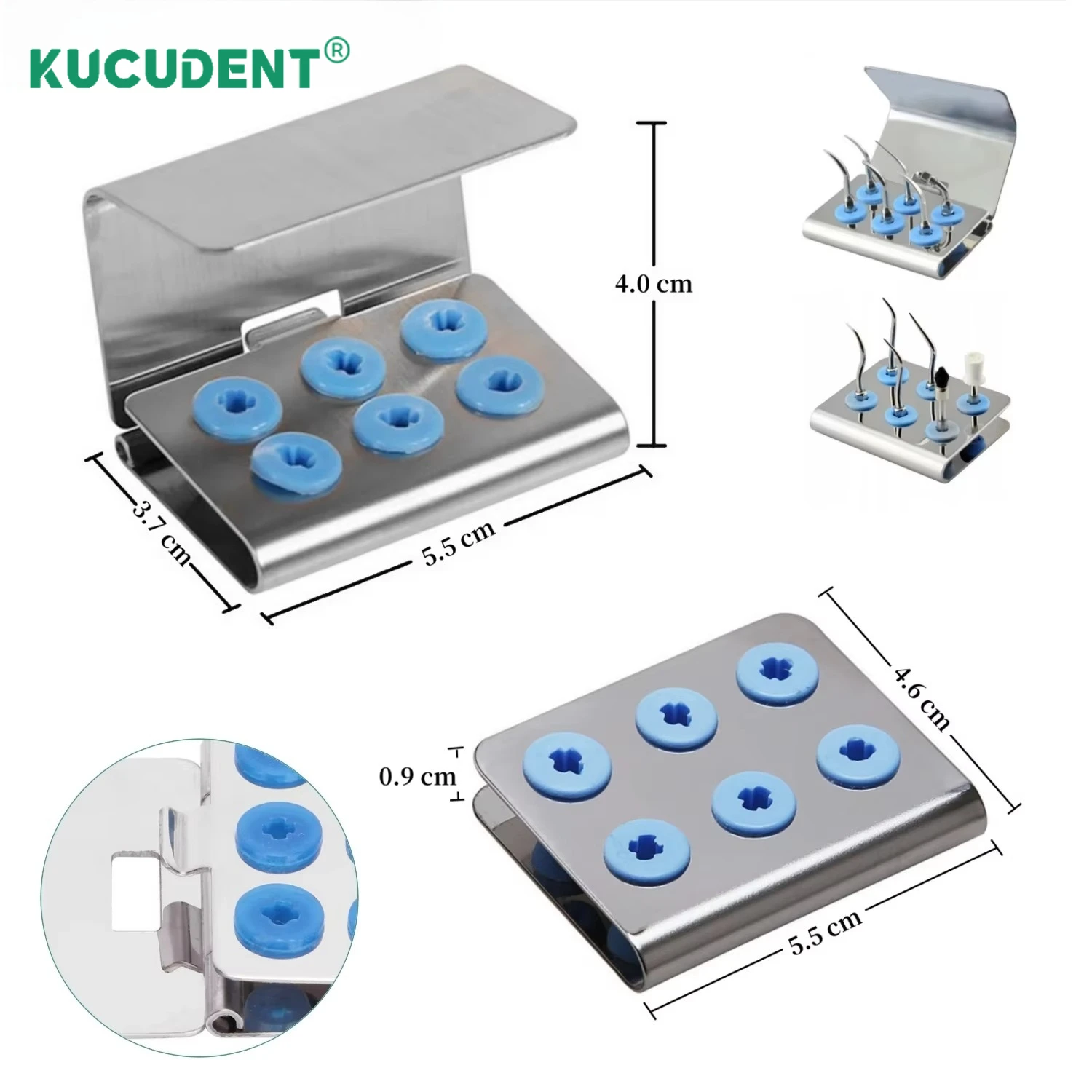 6 Hole Dental Ultrasonic Scaler Tips Holder Stand Autoclavable Disinfection Box for EMS/DTE/Woodpecker/SATELEC/NSK