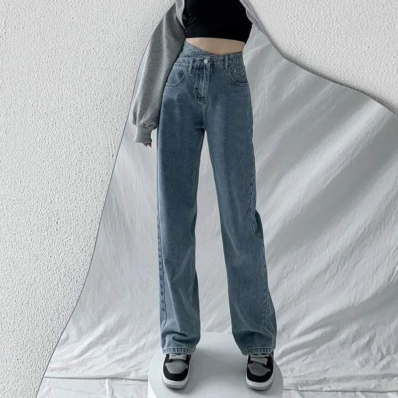 

2025Trendy New Arrival Niche Wide Leg Floor Mopping Pants Jean with Irregular Straight Cut