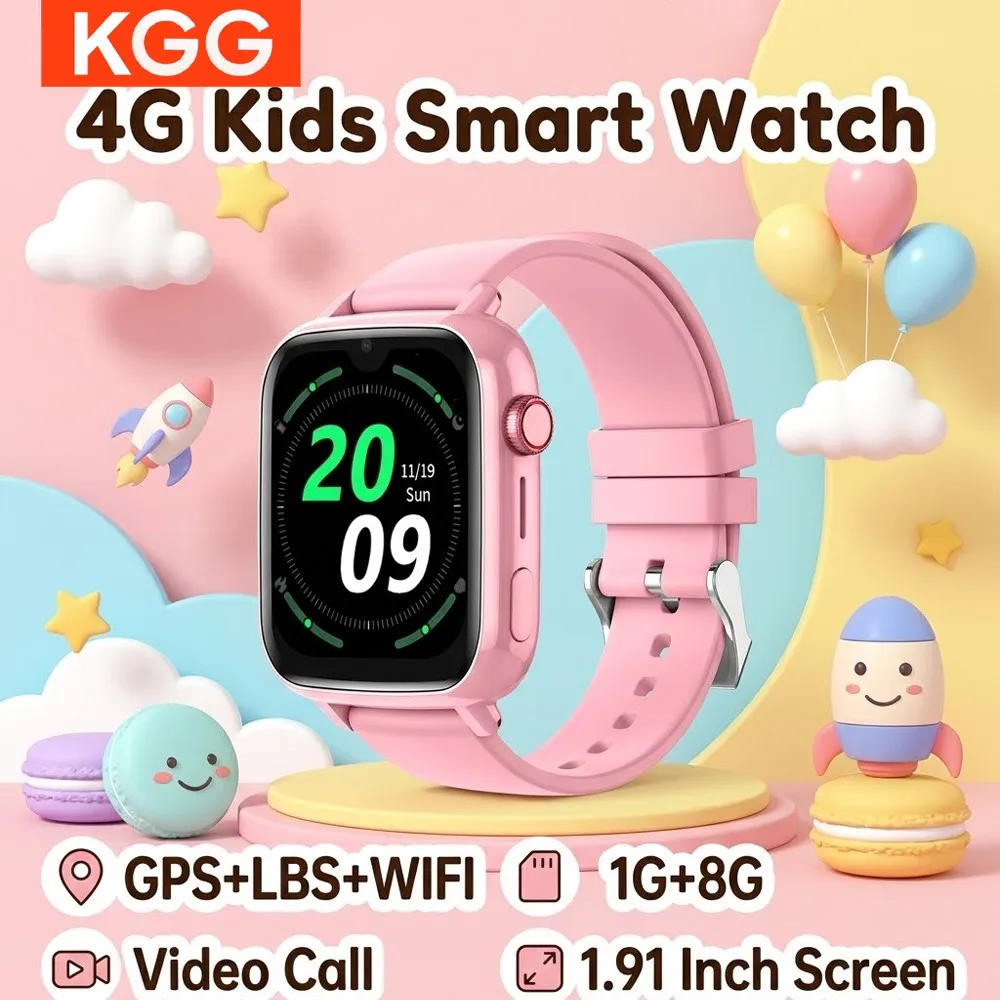 

4G Kids Smartwatch GPS Tracker 1G+8G Real-Time Location Tracking Kids Watch with Video Chat, Camera, Games SOS Call Watch