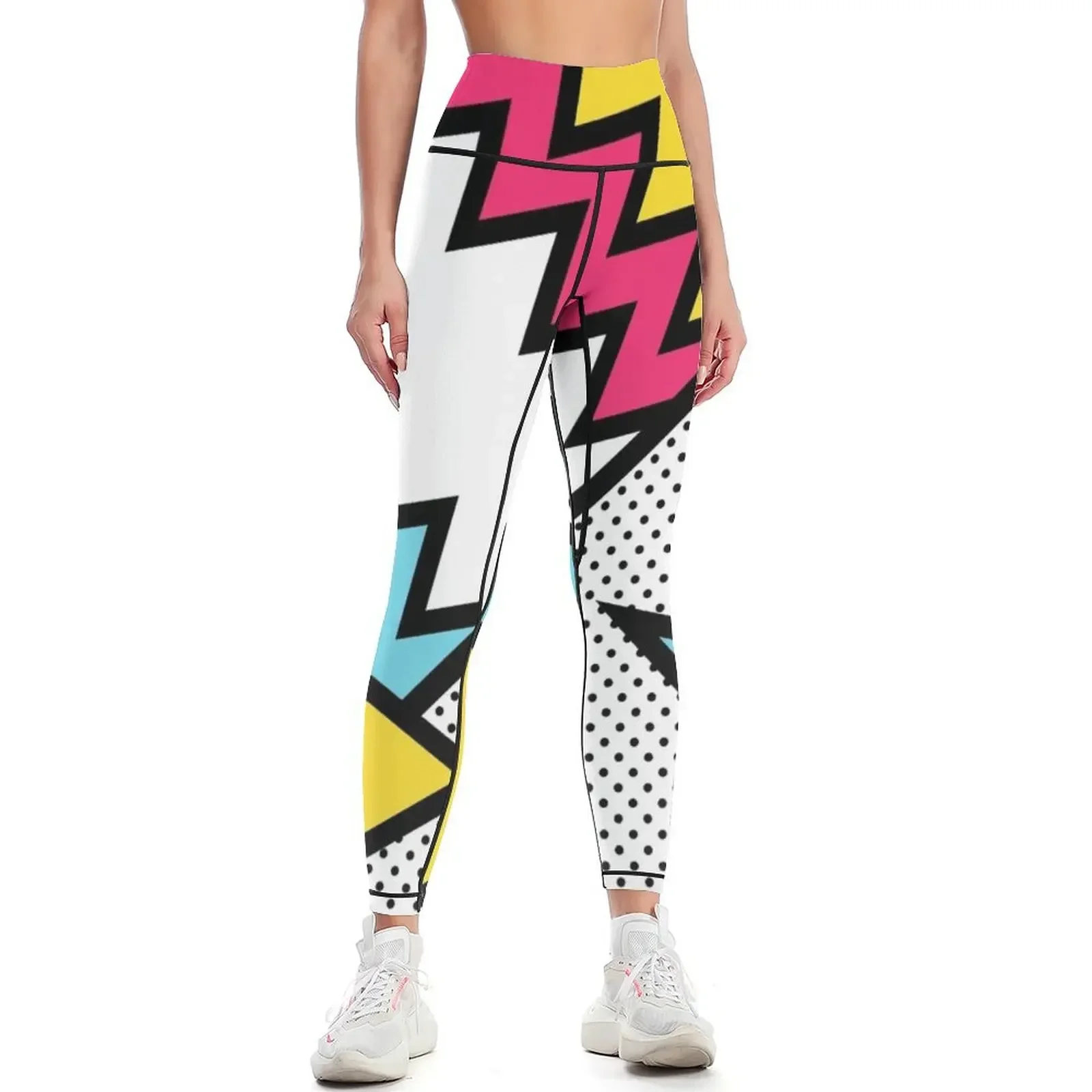 

ZigZag 80s Memphis Pattern Leggings Legging sexy woman Sports pants woman sports for gym for girls Womens Leggings