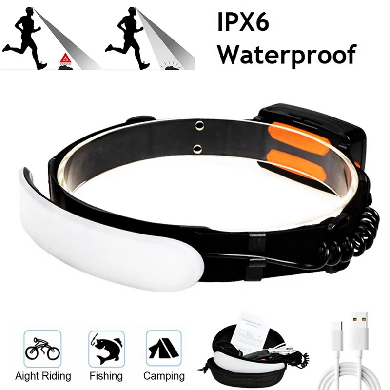 

ABUP-2X COB Headlamp Portable Headlight With Battery Flashlight USB Rechargeable Work Light Head Torch Built-In 7500Mah