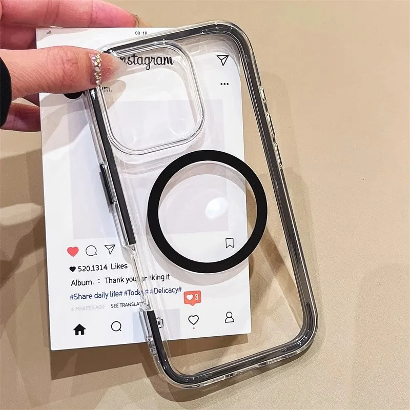 INS-style Minimalist Candy-colored Colorful Magnetic Mobile Phone Case for IPhone 16 Anti-drop Protective Cover