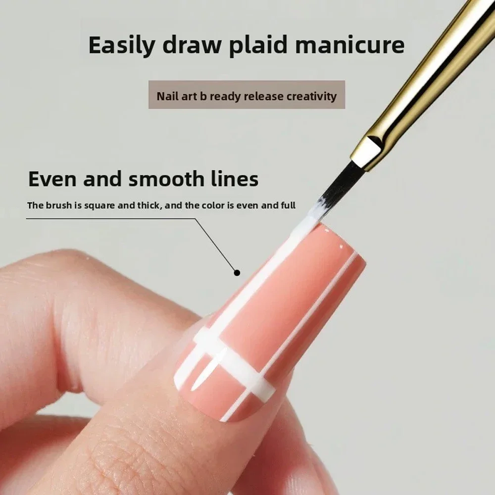 Professional Nail Plaid Art Brush For Tartan & Lines Slim Detail Drawing Painting Brush Manicure Nail Tool DIY UV Gel ./';p