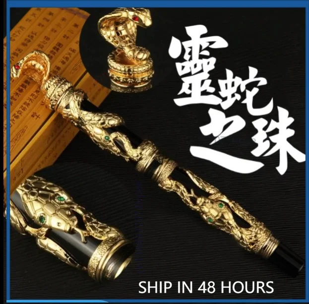 For Jinhao Snake Pattern Embossed Fountain Pen Auspicious Snake Design Luxury For Men Art Curved Nib Calligraphy Practice