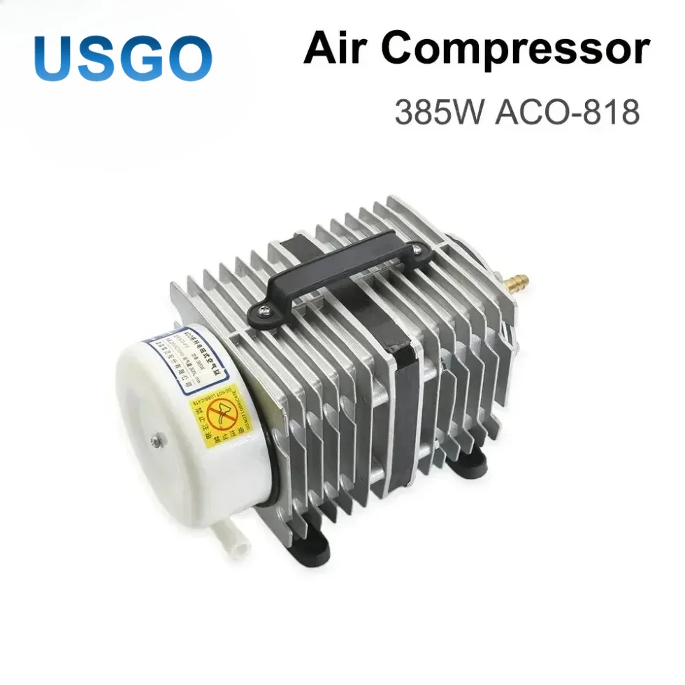 USGO ACO-818 385W Electromagnetic Air Compressor Pump 220V High Pressure Air Assist for CO2 Laser Cutting Engraving