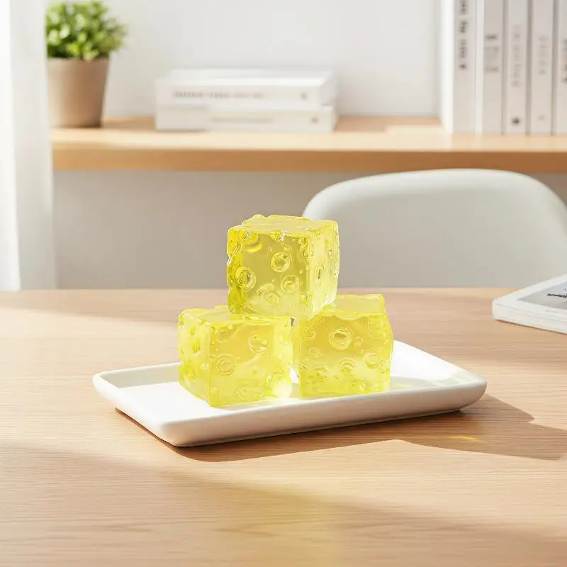 1 unidad de juguete sensorial cuadrado de queso y miel, Mochi súper suave antiestrés, para aliviar la ansiedad, regalo único para calendario de Adviento
