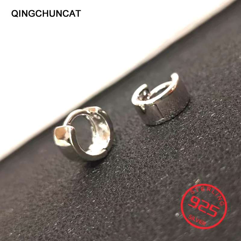 

Hoop Earrings For Women Men Fashion Jewelry Gifts 2026 New Punk Simple Stamp 925 Sterling Silver needle Small Circles