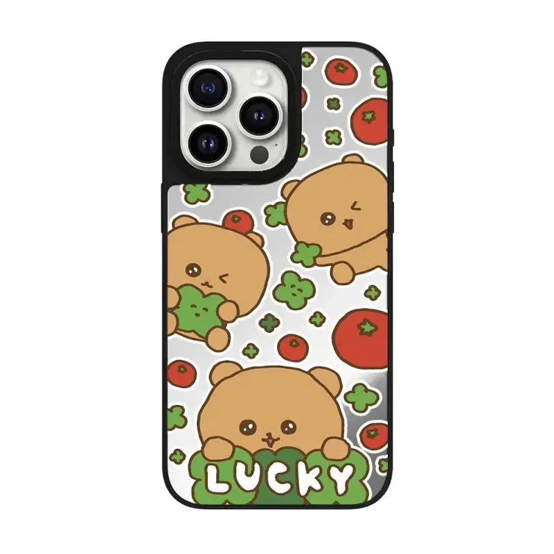 

Cute Cartoon Bear Rabbit Mirror Magnetic Phone Case Cover for IPhone 12 13 14 15 16 17 Pro Max Case for IPhone 17 Pro Max