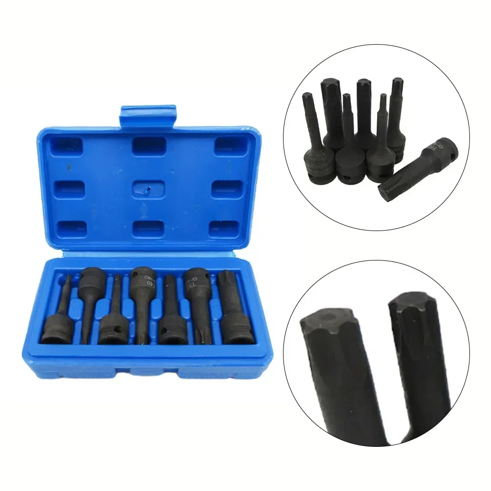 7pcs Socket Wrnech With Storage Box For Drivers Wrenches T20/T25/T30/T40/T50/T55/T60 Automotive Industry Home Repair Tools Parts