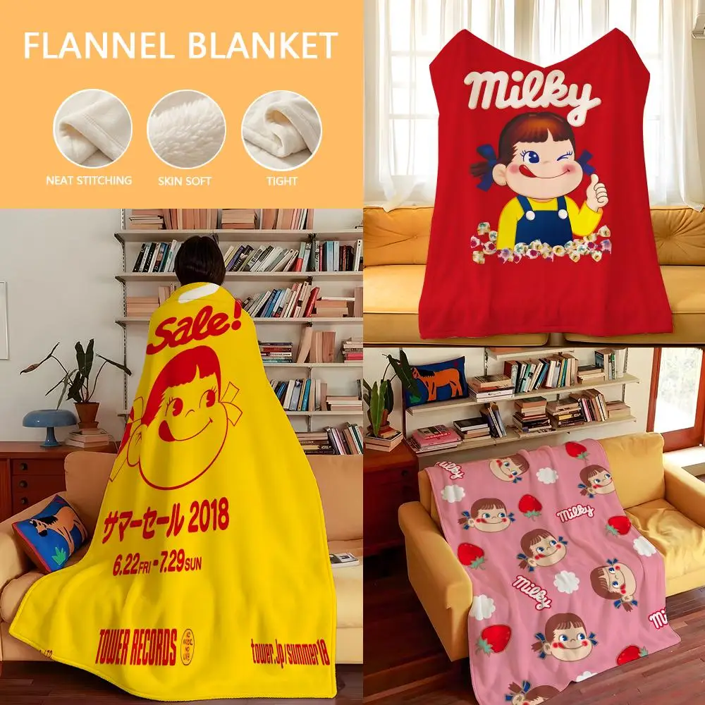 Marke F-Fujiya Überwurfdecke aus Flanell mit gemütlichem Aufdruck, tragbar, langlebig, maschinenwaschbar, niedlich, cool