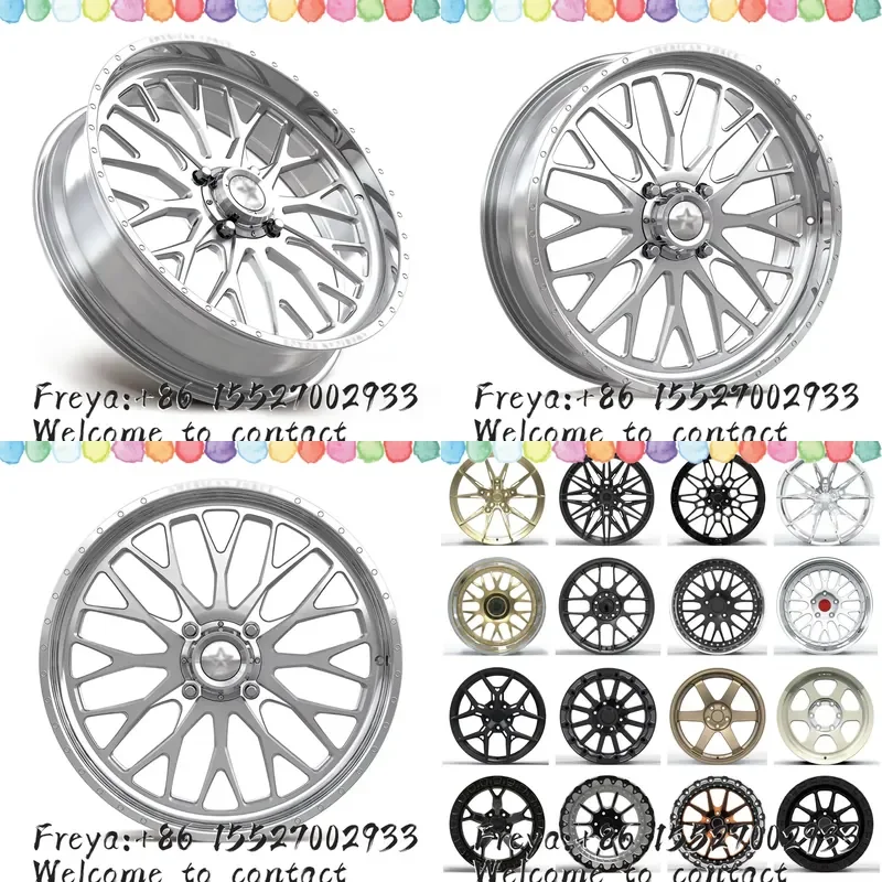 24 22 Inch 22x7 24x7 UTV ATV Forged Wheels Narrow Polished Split Multi Spoke 4x137 4x156 for Can Am Polaris Custom