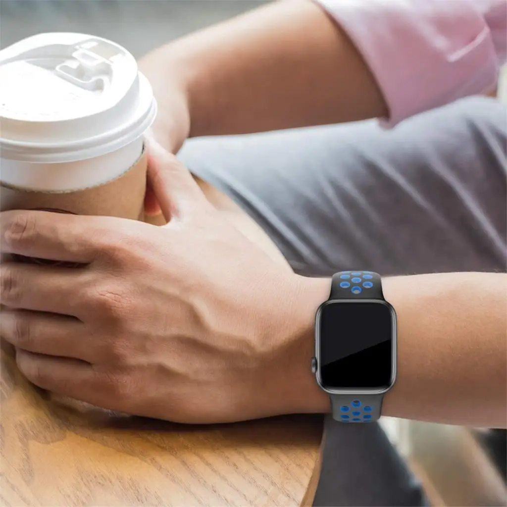 Ремешок силиконовый для Apple Watch Band 45 мм 44 мм 49 мм, спортивный браслет для iWatch 42 мм 41 мм 40 мм, correa Series 9 8 SE Ultra 2 7 6 5 4 3