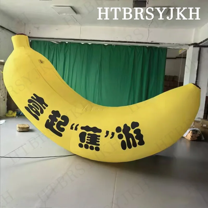 Aufblasbare Bananen, Fruchtluftformen mit Gebläsern, quadratische Aktivitätsdekoration für den Außenbereich und anpassbare Logos erhältlich
