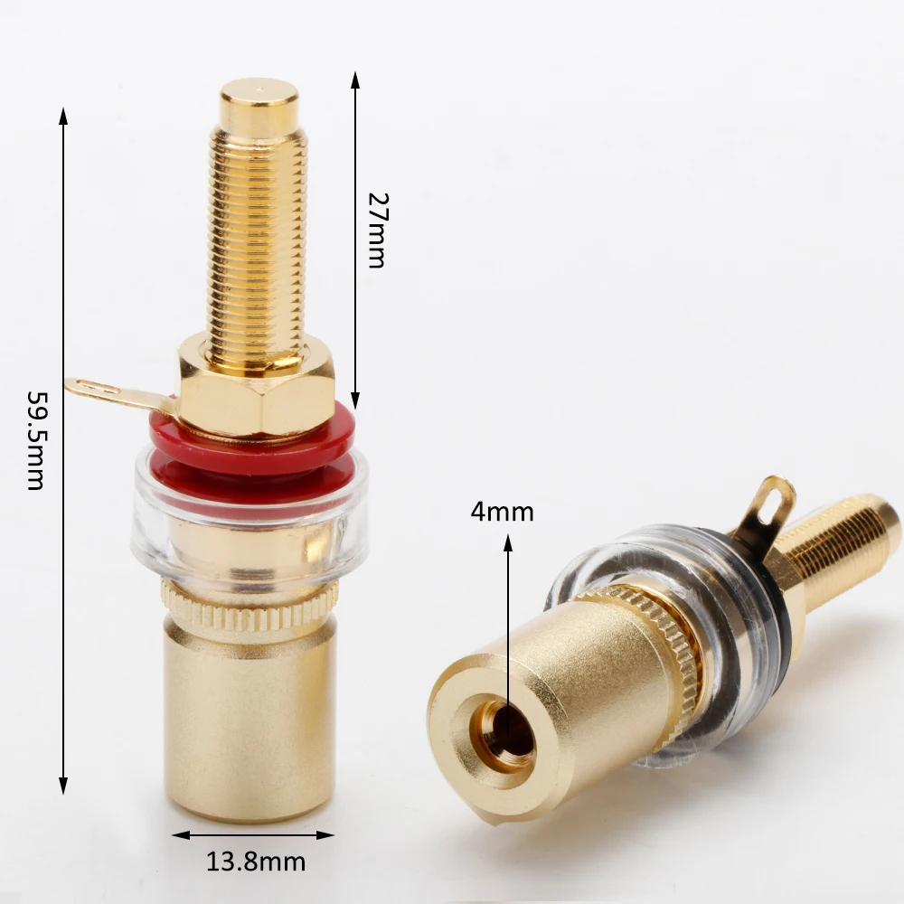 HiFi Speaker Binding Post Copper Gold Plated Banana Jack Connector HIFI Audio Speaker Banana Plug Terminal