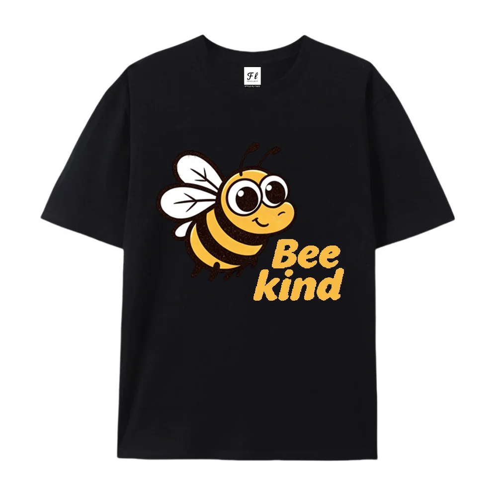 Bee Kind Cute Cartoon Bee Graphic T‑Shirt Fashion Funnny Meme Cotton Casual Short Sleeve Positive Slogan Animal Lover Top Gift