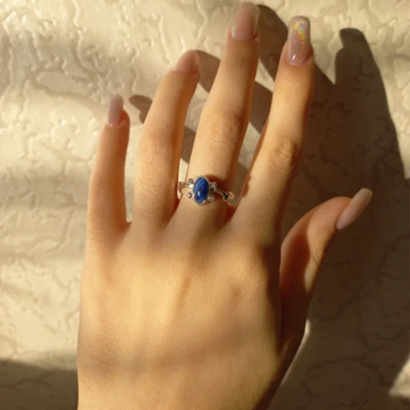 The Vampire Diaries Rings Elena Gilbert Daylight Rings Vintage Crystal Ring With Blue Lapis Fashion Movies Jewelry Cosplay