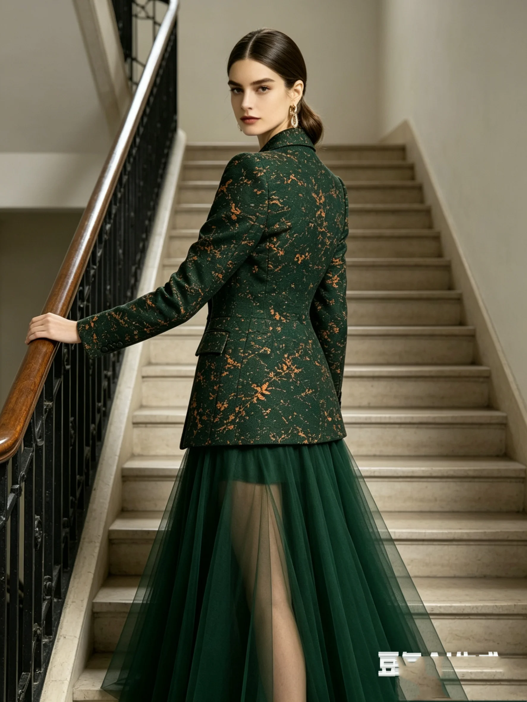 ชุดกระโปรงสตรีลูกไม้สีเขียว 2  - Blazer Set Women Formal บทวิจารณ์และราคา