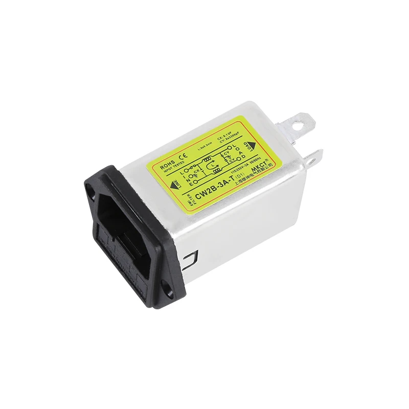 TOMZN IEC inlet module AC power socket with fuse EMI filter 6A 115V/250V 50HZ/60HZ
