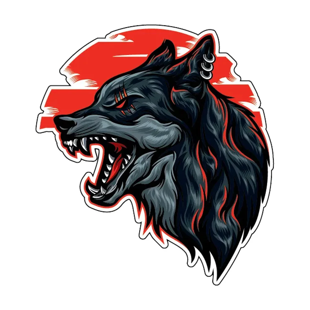 13x15cm Наклейка Волк Wolf Waterproof Vinyl Car Sticker for Bumper, Window, Truck, Laptop, Durable Decal