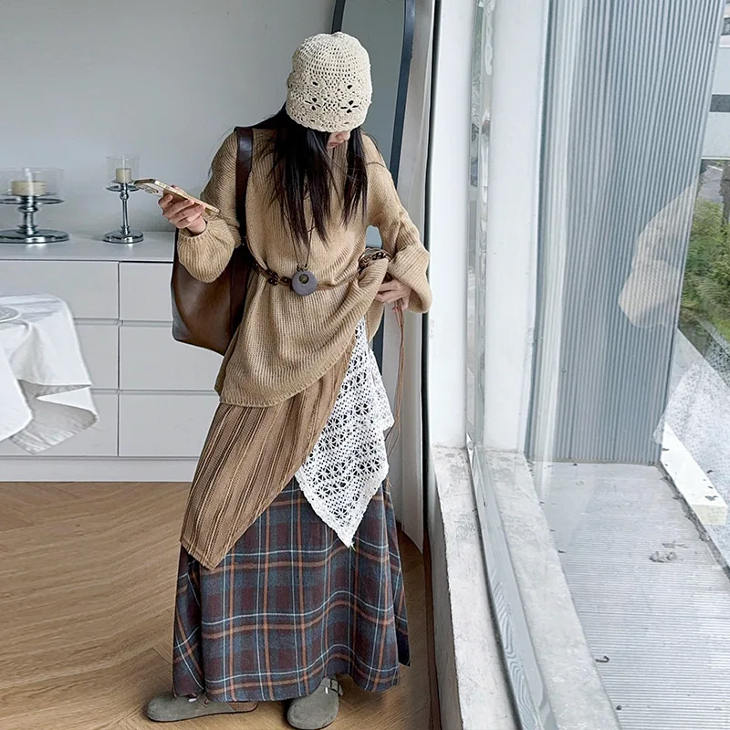 bambini-ragazza-2-pezzi-vestito-autunno-ragazze-adolescenti-patchwork-di-pizzo-irregolare-top-lavorato-a-maglia-ragazza-per-bambini-palid-gonna-junior-girl-retro-set