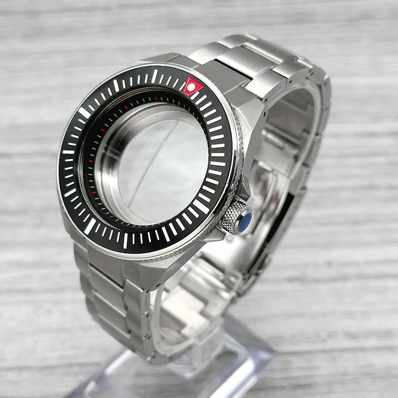 44mm King Samurai Uhrengehäuse Saphirglas Passend für NH34 7S 4R NH35 NH36 Uhrwerk Edelstahl-Armband Uhrenmodifikation – Detail 1