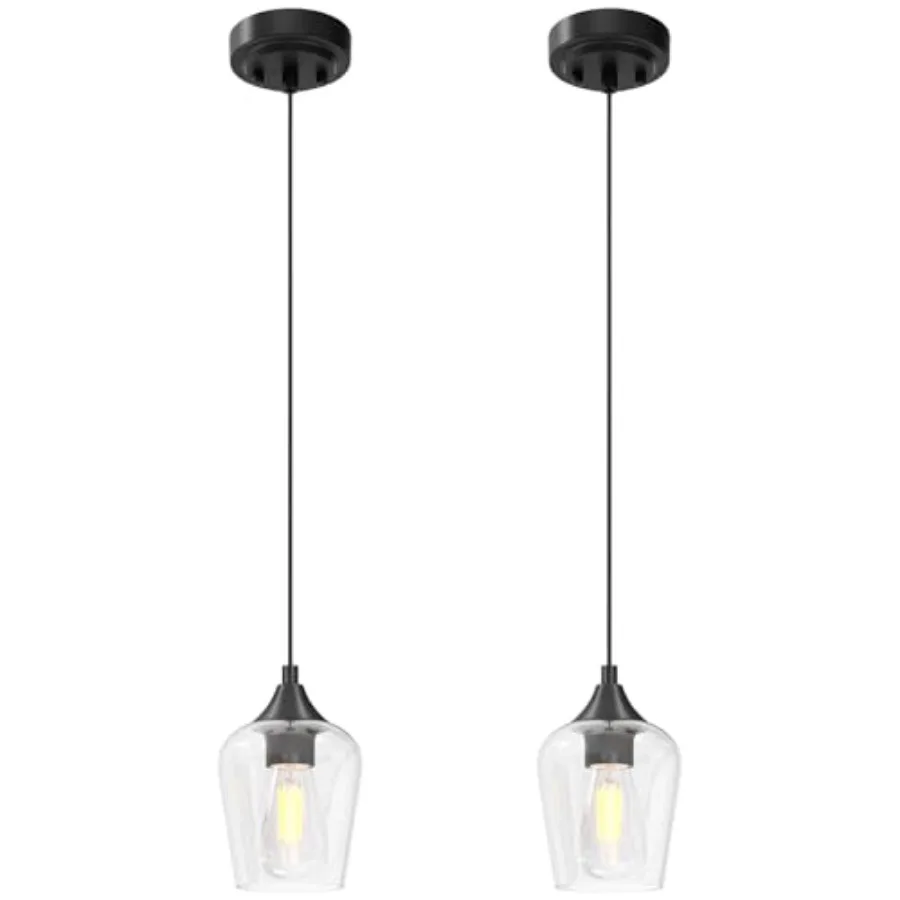 

Подвесные светильники для кухонного острова: матовые, с цоколем E26 и регулируемым кабелем, современные, со стеклянными элементами