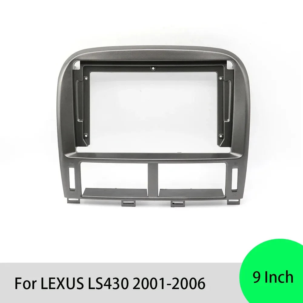 For LEXUS LS430 2001-2006 9 Inch Car Radio Fascia Frame 2DIN Install Panel Dashboard