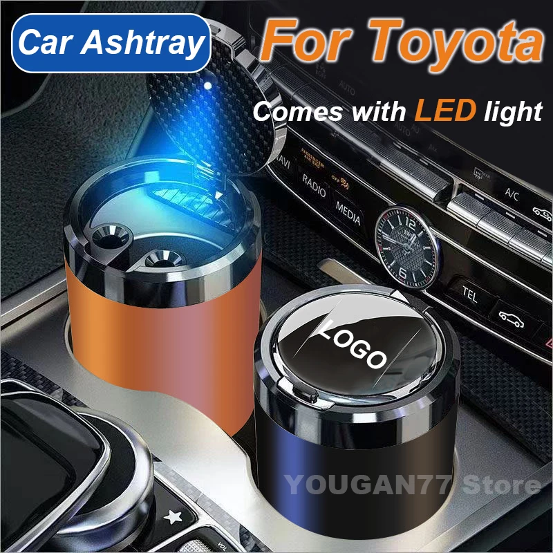 

Car Ashtray For toyota With LED Light Portable Detachable Vehicle Ashtray Universal Fit Nissan Honda Kia BMW Audi Accessories