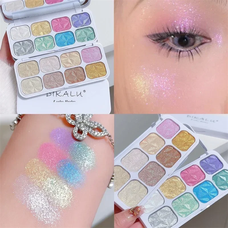 

Heallor 8color eyeshadow Highlighter palette glitter Eye Makeup Palette Long Lasting Dazzling Eye Shadow Brighten Contour Shimme