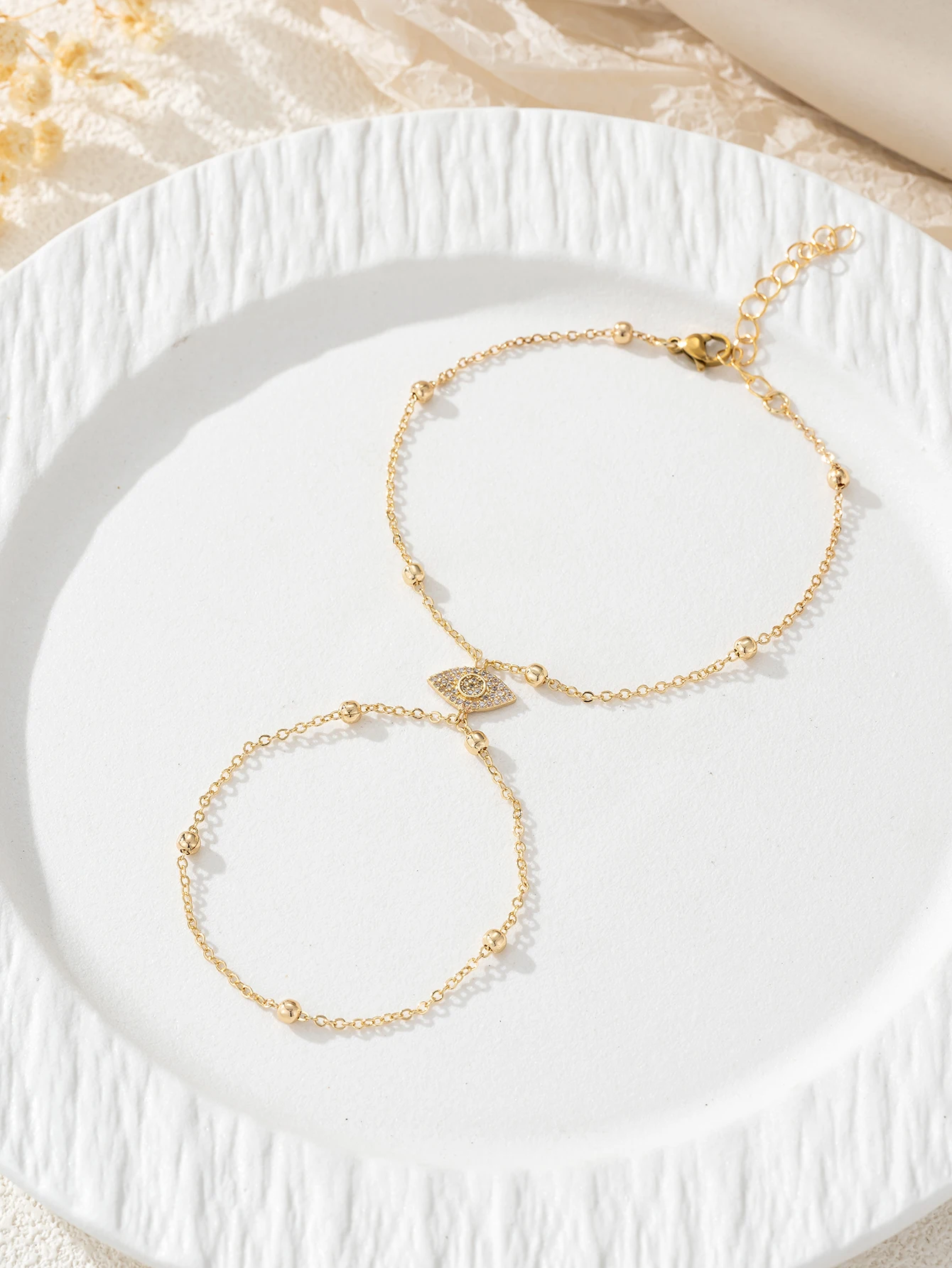 بسيطة ومبتكرة مكعب زركونيا قلادة عين الشيطان، سوار الاصبع، مجوهرات مهرجان الموسيقى