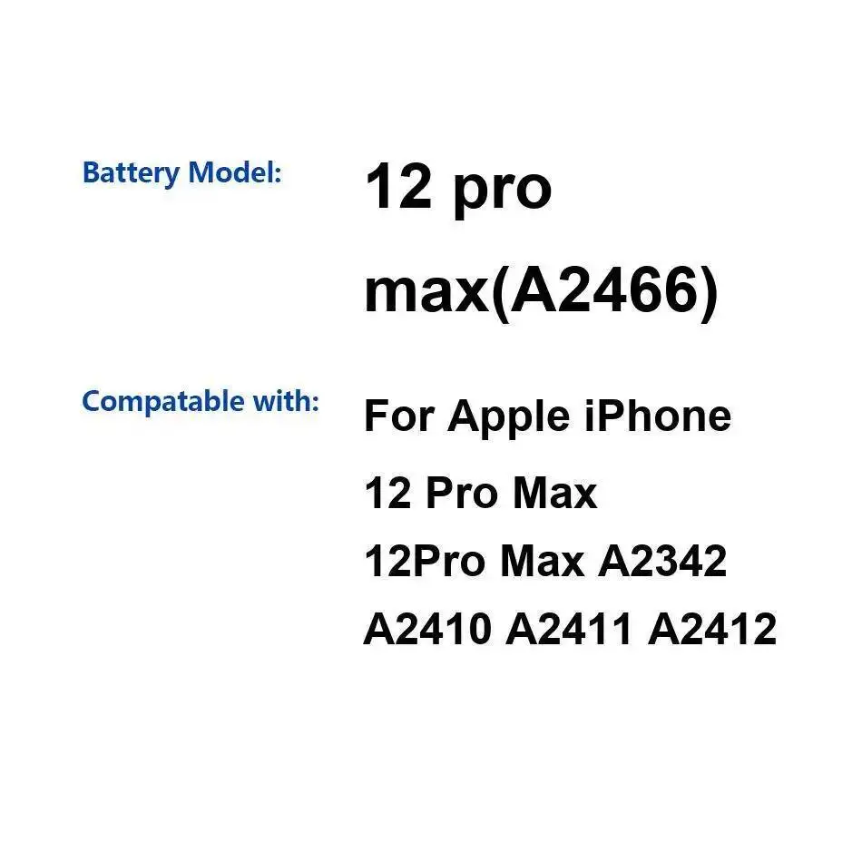 

Аккумулятор мобильного телефона 3687 мАч, высокая совместимость для Apple Iphone 12 Pro Max 12Pro A2342 A2410 A2411 A2412