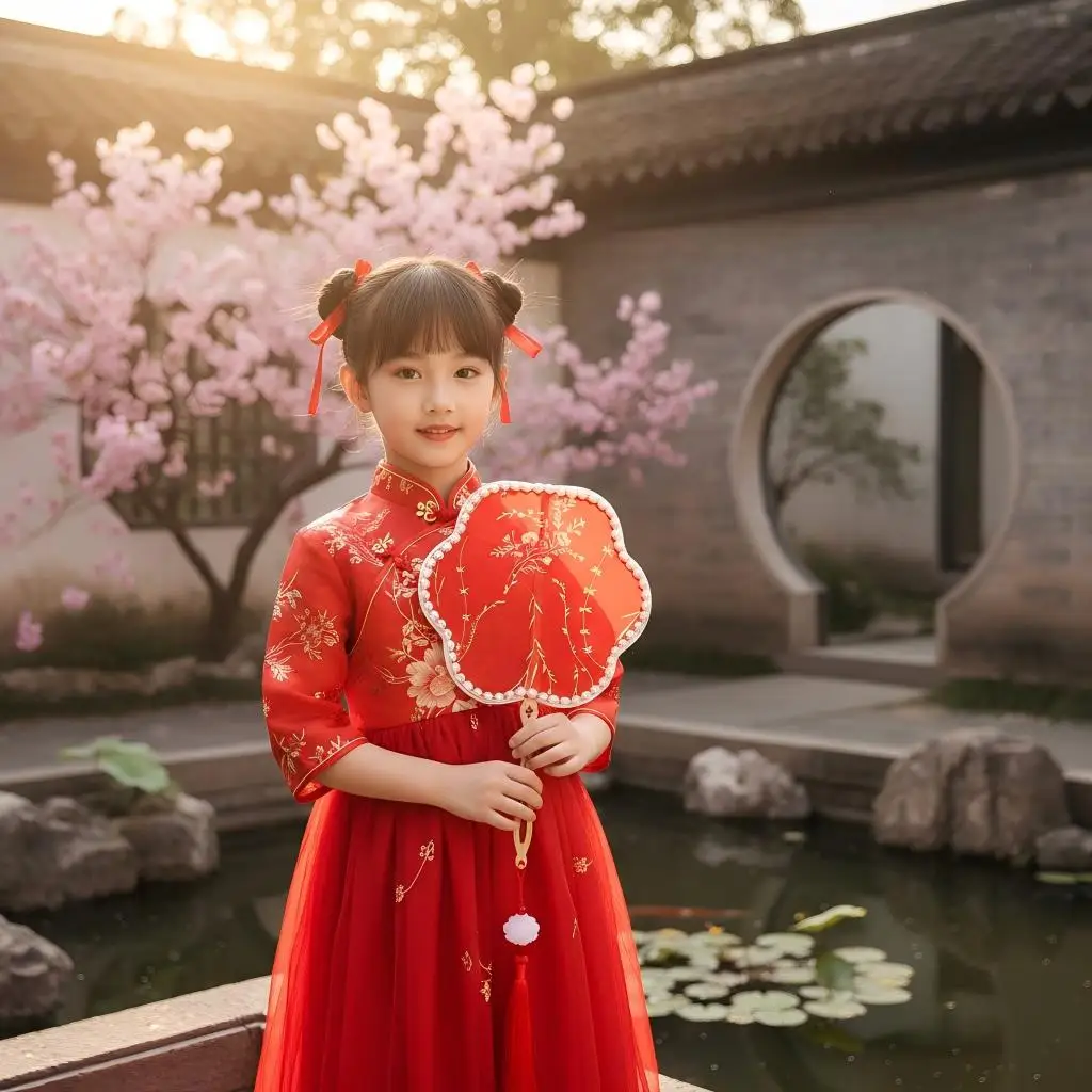 

High Aesthetic Value Short Handle Semi-Transparent Cloud-Breaking Fan Ancient Chinese Style Artistic Bamboo Fan for Home Use