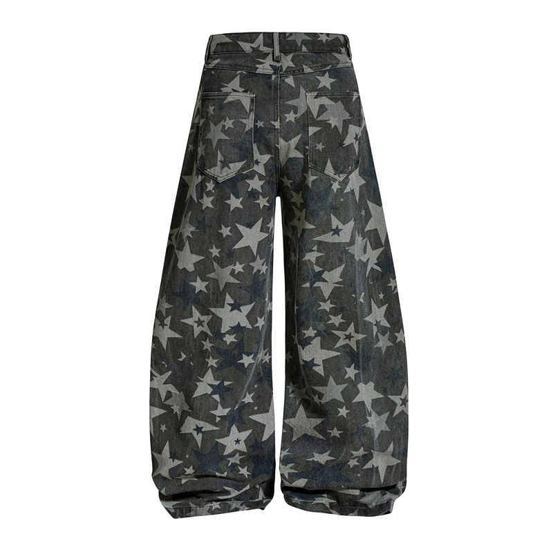 

Повседневные брюки GXFortune American Washed свободного кроя с камуфляжным принтом и звездами, унисекс, удобные, из хлопка, для работы